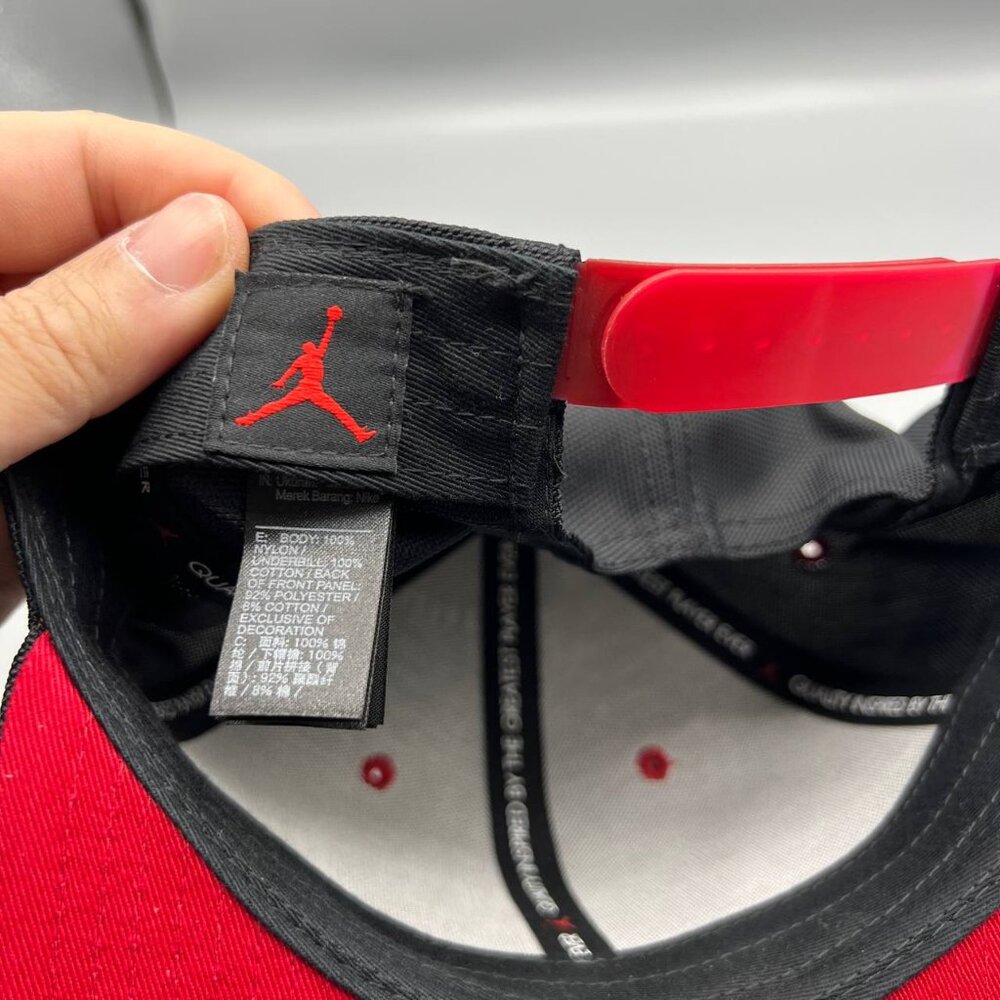 Air Jordan 11 Hat Men Black Red Jumpman Bred Snap Back Cap - Picture 9 of 9